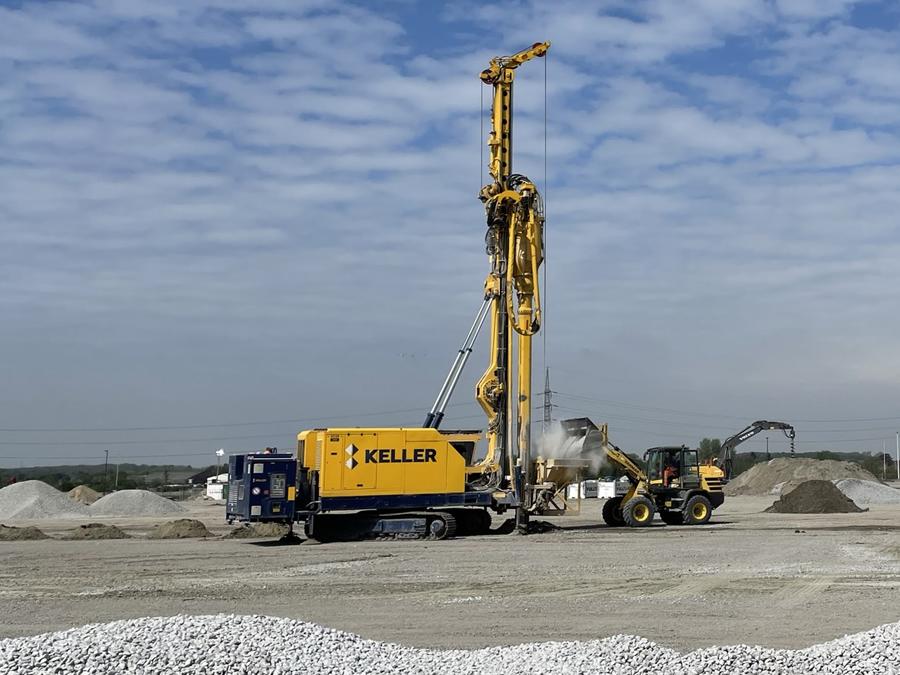 Aanbrengen grondverbetering door middel van grindkolommen