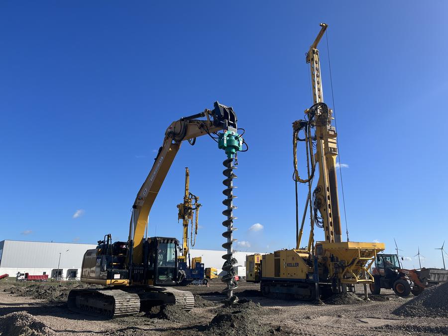 Aanbrengen grondverbetering door middel van grindkolommen